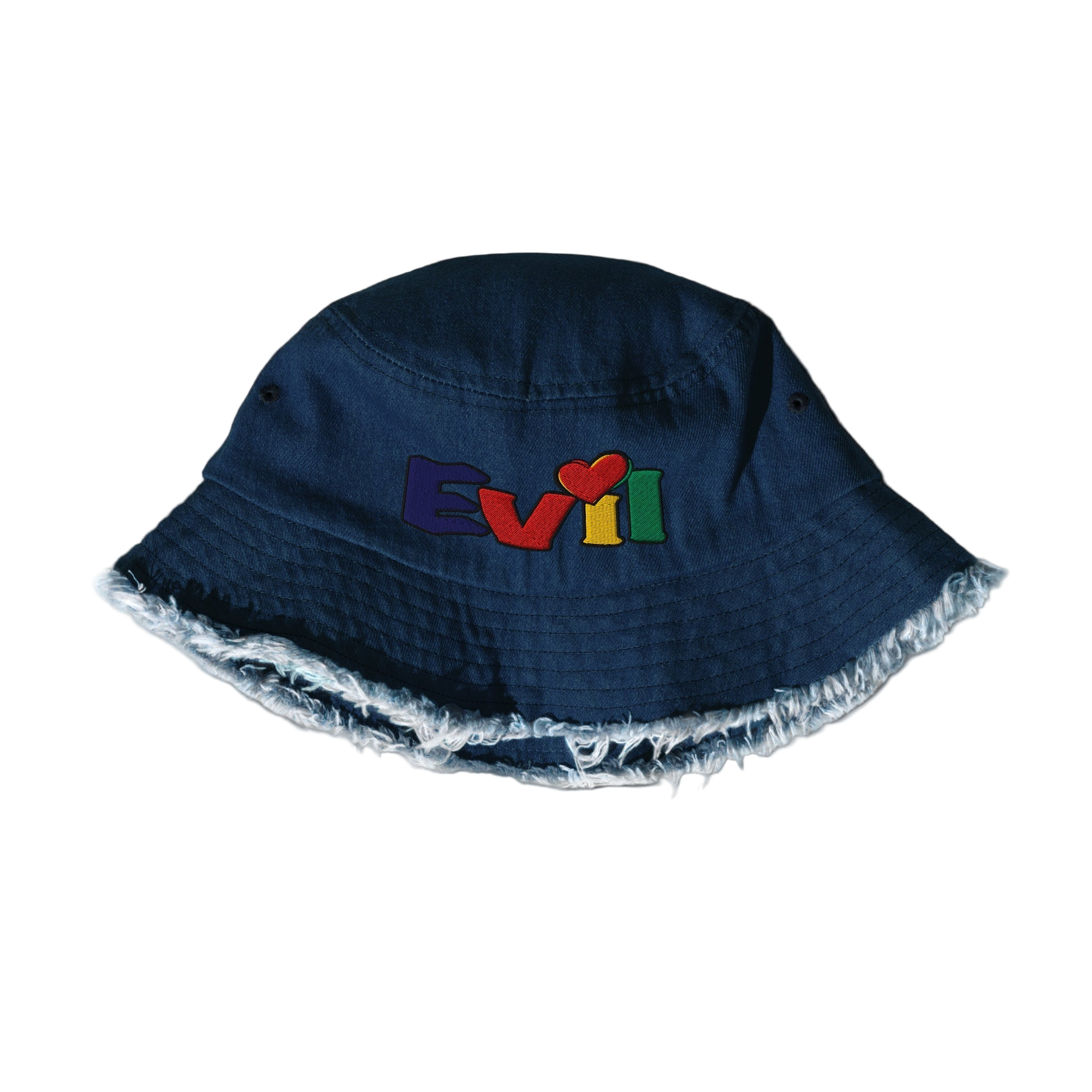 AN-TI Distressed denim bucket hat