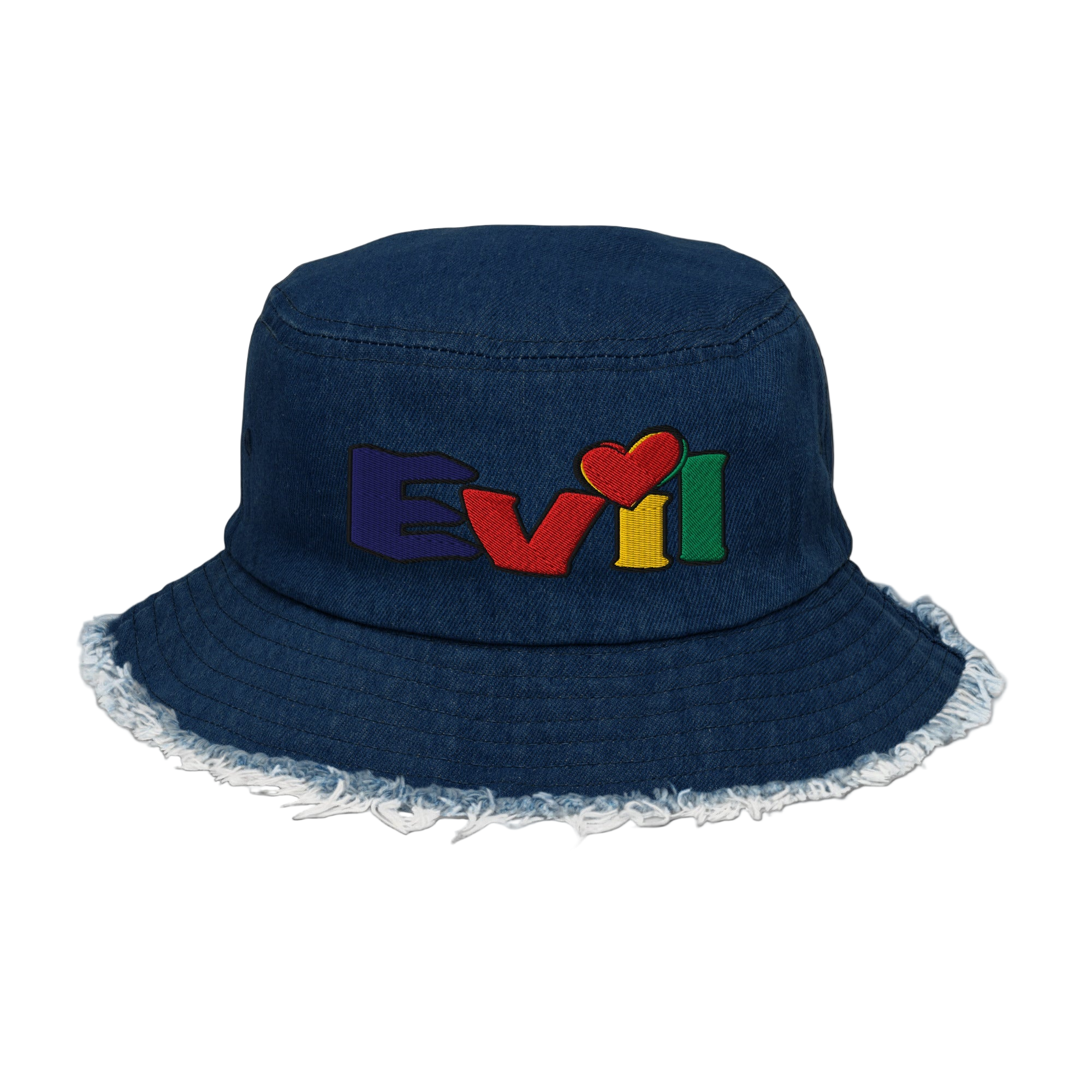 AN-TI Distressed denim bucket hat