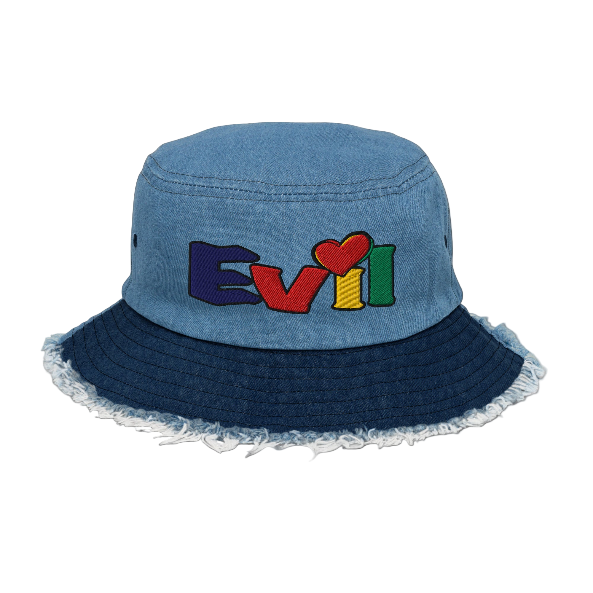 AN-TI Distressed denim bucket hat