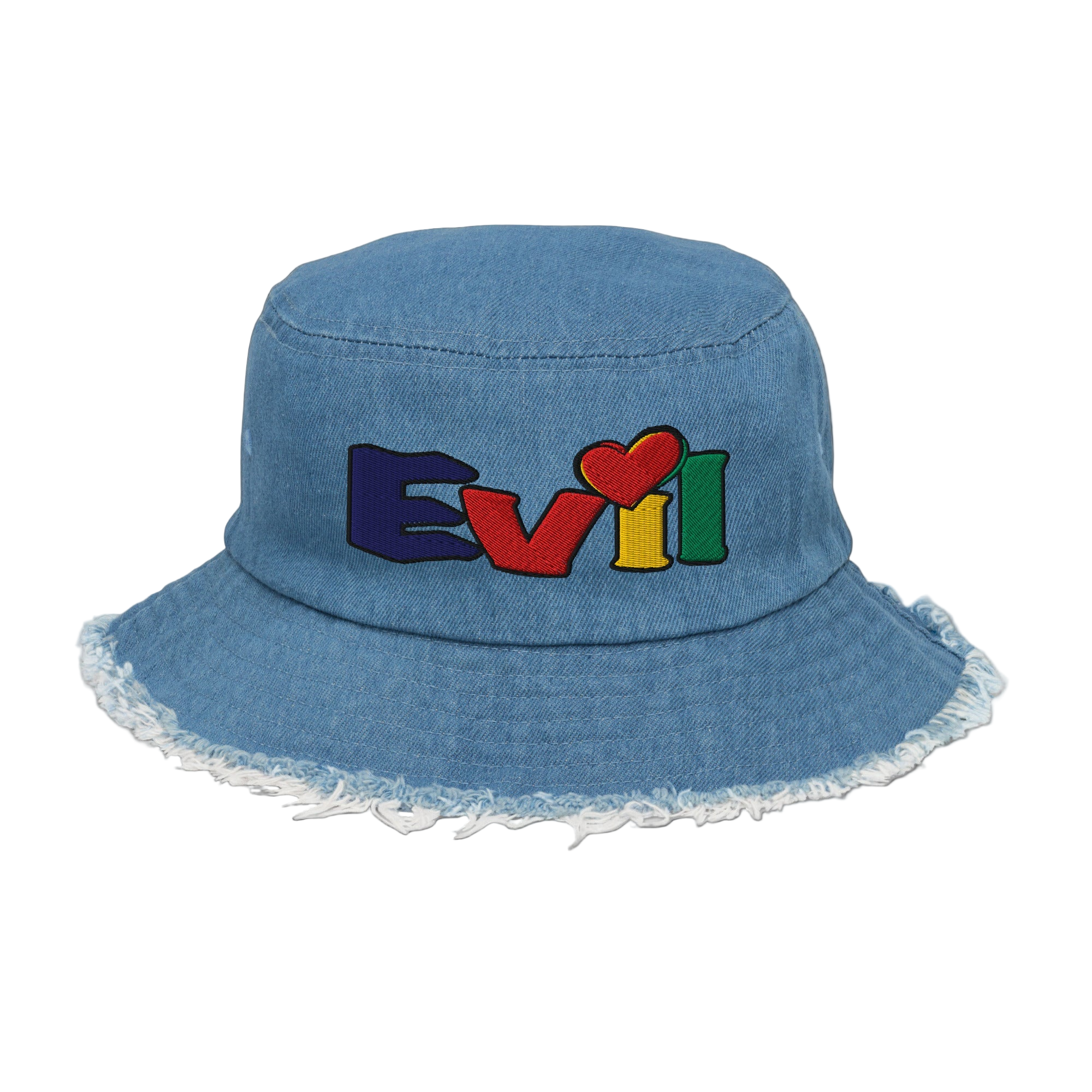 AN-TI Distressed denim bucket hat