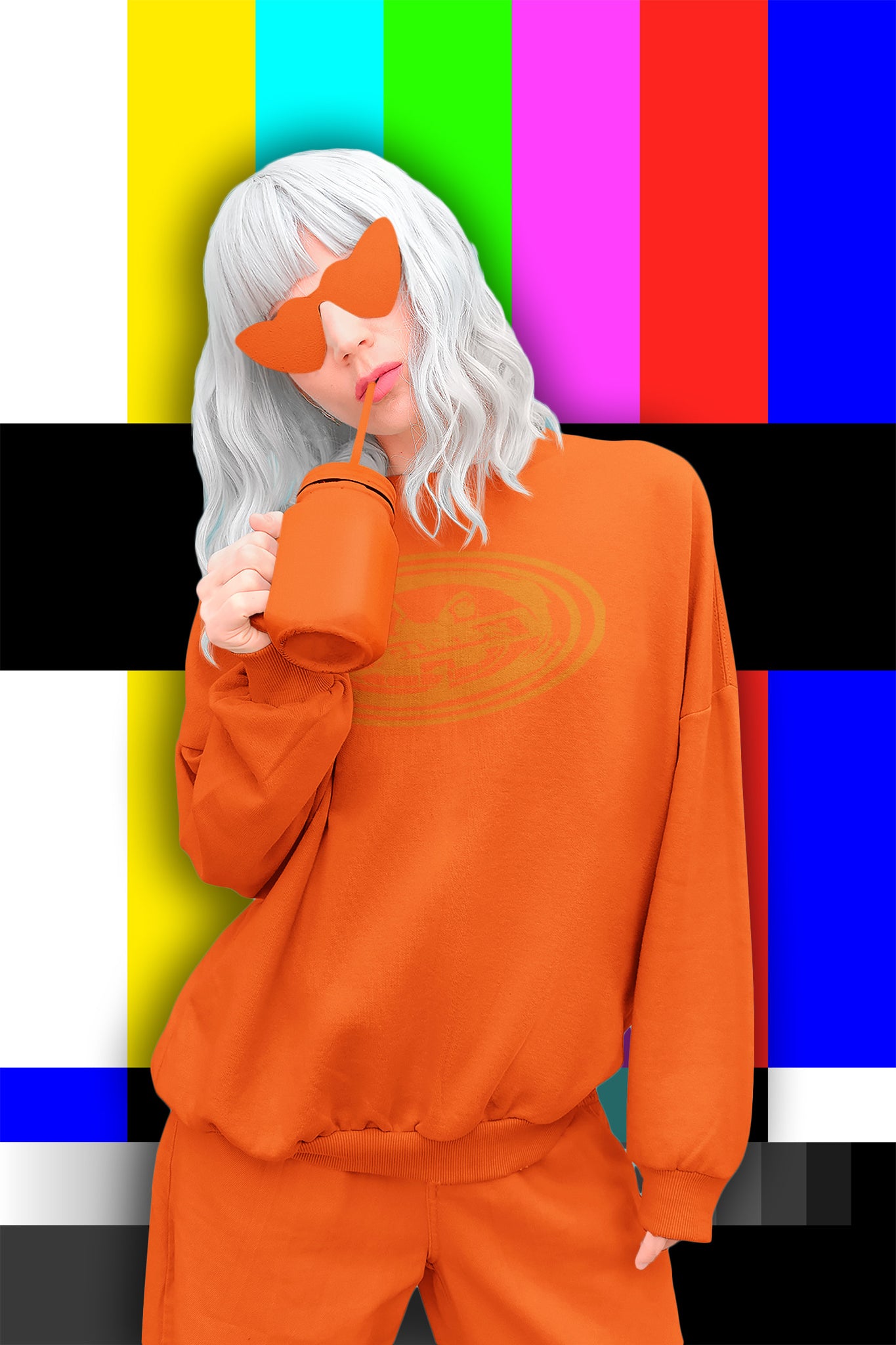 35.00 Orange Logo Crewneck freeshipping - Regimen